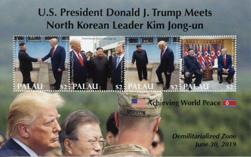 Palau Donald Trump Stamps 2020 MNH Kim Jong-un US Presidents People 4v M/S II 