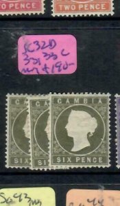 GAMBIA  (P0907B)  QV  6 D  CAMEO   SG 32D, 33, 33C           MOG 