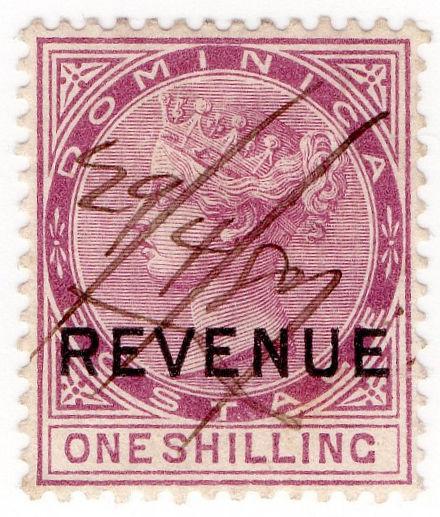 (I.B) Dominica Revenue : Duty Stamp 1/- (1878)