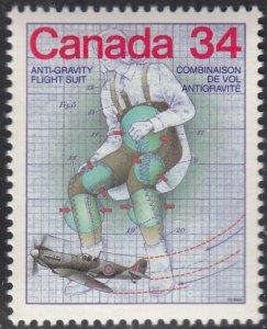 Canada 1986 MNH Sc 1101 34c Anti-gravity flight suit Science and Technology