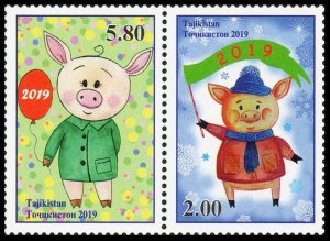 2019 Tajikistan 830-831Paar The Year of Pig