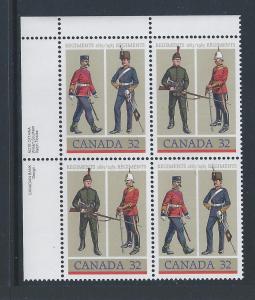 Canada #1008a UL PL BL Army Regiments 32