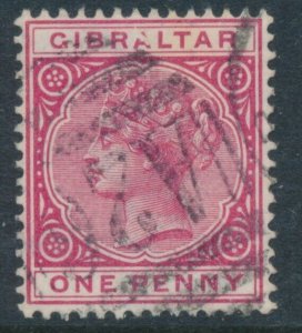 Gibraltar 1887 One Penny Rose SG 9 Used