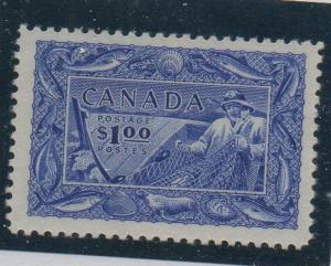 Canada Sc 302 1951 $1 Fishing Industry stamp mint NH