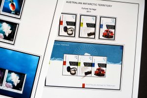 COLOR PRINTED AUSTRALIAN ANTARCTIC 1957-2020 STAMP ALBUM PAGES (44 illus. pages)