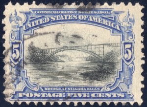 1901 5c used  ultra & black, Bridge at Niagra Falls, SC297