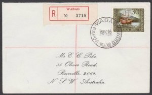 PAPUA NEW GUINEA 1970 Registered cover ex WABAG.............................U895