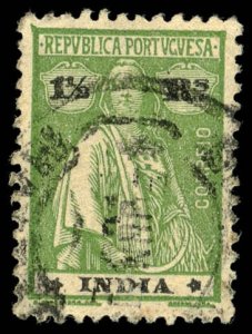 PORTUGUESE INDIA Sc 375K USED - 1921 1½r - Ceres, Ordinary paper - Perf 12 x 11½