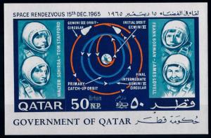 [64553] Qatar 1966 Space Travel Weltraum Astronauts With Overprint Sheet MNH