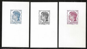Austria, John F. Kennedy, 3 Essays Card Proofs for a Proposed Issue by G. Wimmer