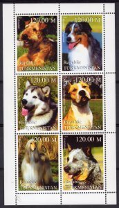 Turkmenistan 1999 VARIOUS DOGS Sheet Perforated Mint (NH)