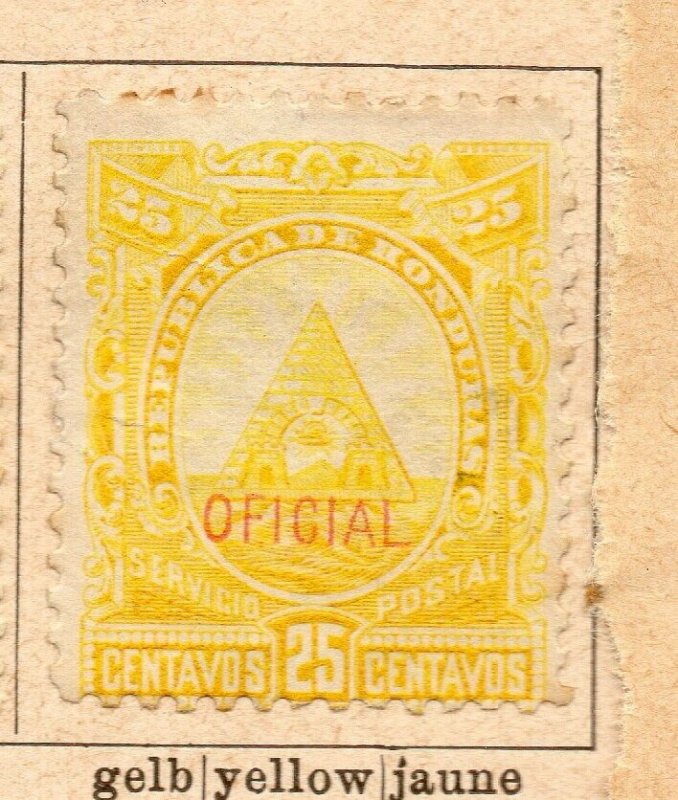 Honduras 1890 Early Issue Fine Mint Hinged 25c. Official Optd NW-11885