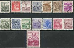 AUSTRIA Sc#688-702 1962-70 Buildings Complete Set Used (ac)