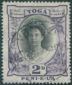 Tonga 1924 2d black & slate-violet Die I SG57c used