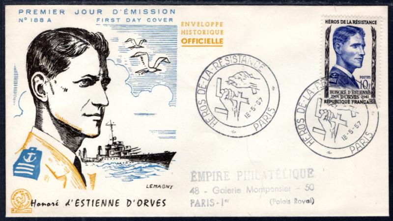 France 827 Typed FDC