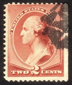 1883, US 2c, Washington, Used, Sc 210