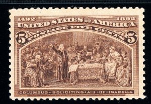 USAstamps Unused FVF US 1893 Columbian Expo Soliciting Aid Scott 234 OG MHR