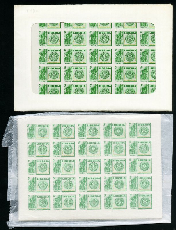 Liberia Stamps # 354 + C97-8 Lot of 600 Mint NH Sets Imperf Sheets Retail $6,000