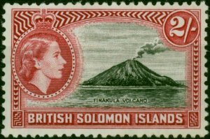 British Solomon Islands 1956 2s Black & Carmine SG92 V.F MNH