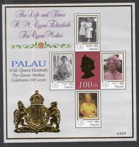 Palau 522 Queen Mother Souvenir Sheet MNH VF