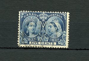 Canada #54 (CA170) Queen Victoria Jubilee 5¢ deep blue, Used, F-VF, CV$45.00