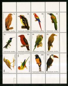 NETHERLANDS ANTILLES 1002 MNH S/S BLOCK/12 SCV $20.00 BIN $12.50 BIRDS