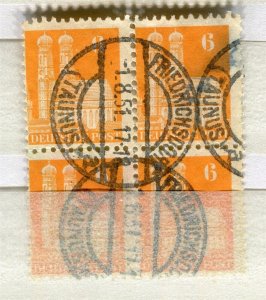 GERMANY; 1948 Allied Zones Buildings fine USED BLOCK of 4