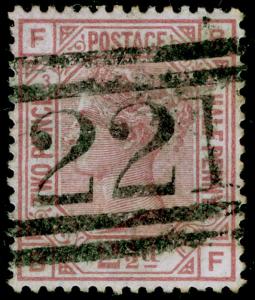 SG139, 2½d rosy mauve PLATE 3, USED. Cat £160. WMK ANCHOR.