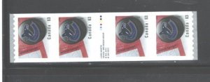 CANADA  2013 CANADIAN NHL LOGOS #2662i  GUTTER STRIP VANCOUVER MNH
