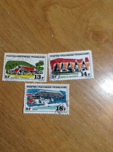 French Polynesia  #  253-255  Used