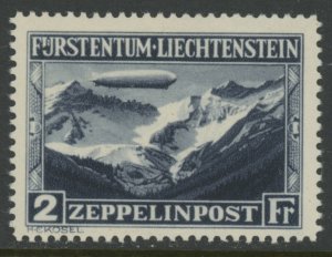 Liechtenstein C8 * mint small HR soft corner crease URZeppelin (2301 805)