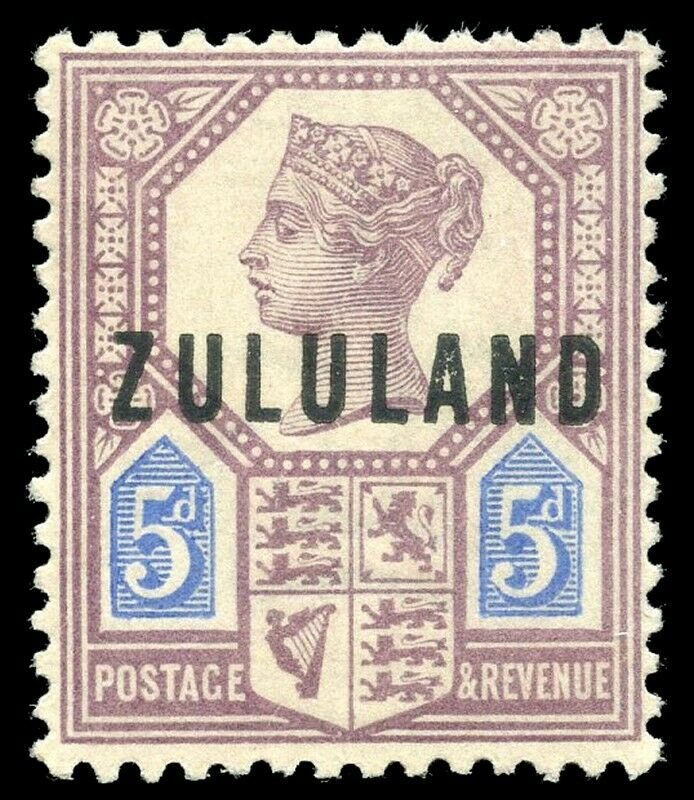 Zululand 1888 QV 5d dull purple & blue very fine mint. SG 7. Sc 7.