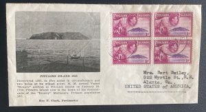 1955 Pitcairn Islands First Day cover FDC To Atlanta GA Usa Island Cachet