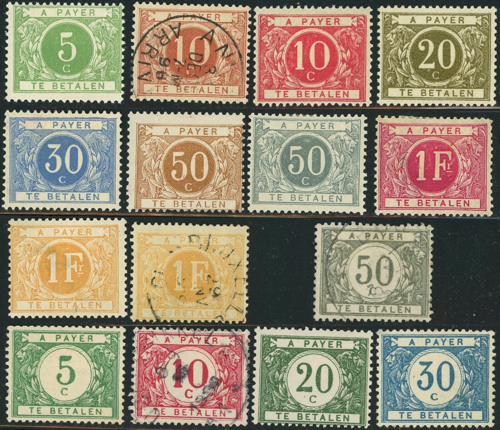 Belgium #E1-E4 #E5 Special Delivery Stamps Postage Europe 1929-1931 Used  Mint LH