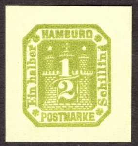 Hamburg Reprint of cut square, 1/2Sch, Unused