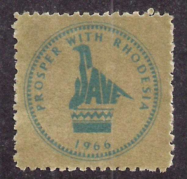 Rhodesia Prosper with Rhodesia label in Olive Green NG VF