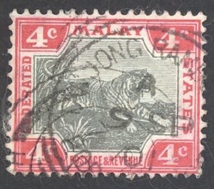 Malaya Sc# 20a Used 1901 4c Tiger