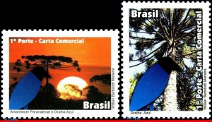 3203-04 BRAZIL 2011 BLUE JACKDAW & DAWN PARANA, BIRDS, RHM C-3155-56, SET MNH