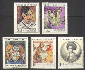 Czechoslovakia 1972 MNH Stamps Scott 1847-1851 Art Paintings Horse