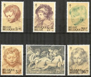 Belgium 1963 Art Paintings Peter Paul Rubens Mi. 1332/7 MNH