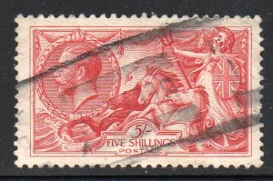 Great Britain Sc 180 1919 5/ G V & Seahorse stamp used