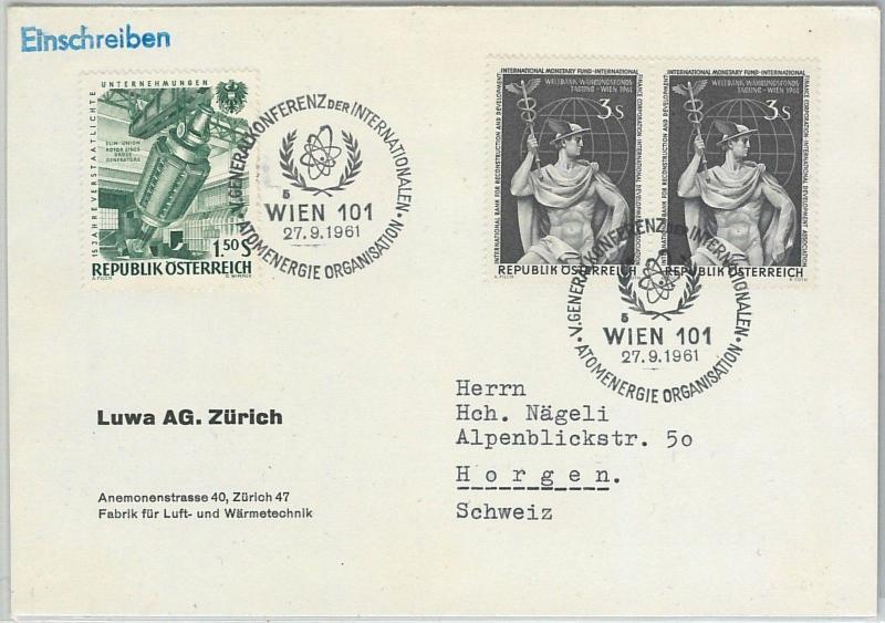 57795 -  NUCLEAR ENERGY -  AUSTRIA - POSTAL HISTORY: SPECIAL  POSTMARK   1961