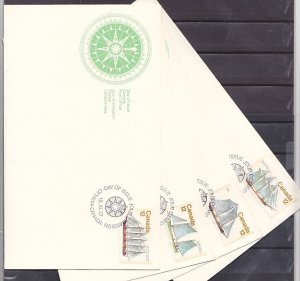 Canada, Scott cat. 744-747. Canadian Sailing Ships. 4 First day covers. ^