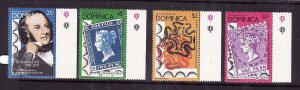 Dominica-Sc#608-11-unused NH set-Rowland Hill-Stamp on Stamp-id3-1979-