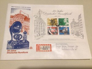 Germany 50 years of Broadcasting registered large first day cover  A9541
