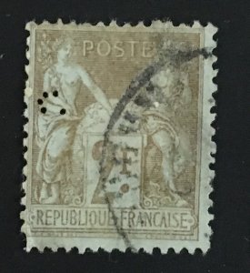 France Sc. #108, used, perfin