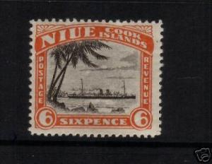  NIUE 1932 6d PICTORIAL NO WMK PERF 13  MLH