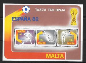 MALTA SGMS697 1982 WORLD CUP FOOTBALLL MNH 