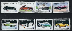 Turks and Caicos 605-12 MNH 1984 Autos (no labels) (fe1792)