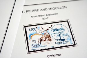 COLOR PRINTED ST. PIERRE AND MIQUELON 2011-2020 STAMP ALBUM PAGES (38 ill pages)